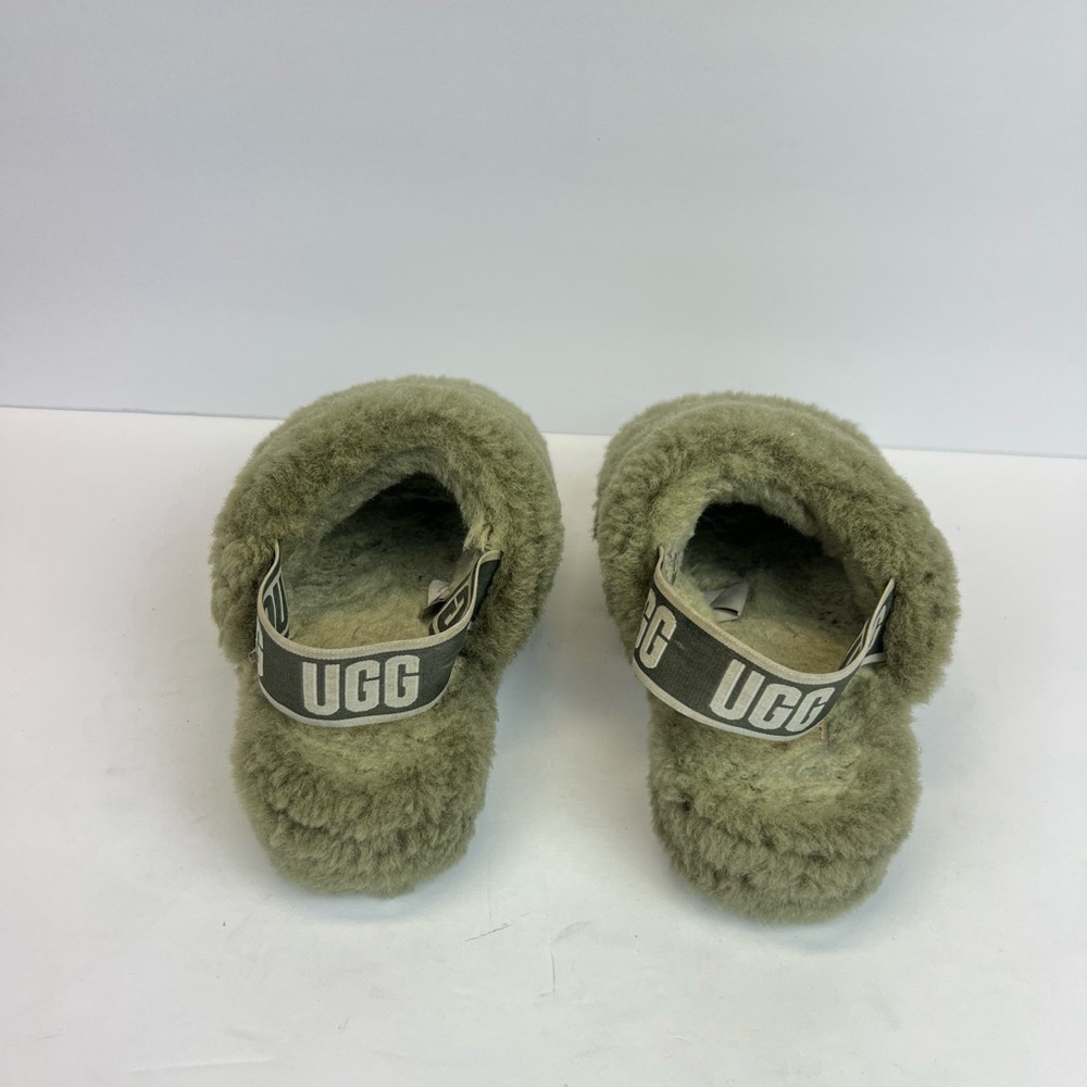 Women's Shoes UGG FLUFF YEAH SLIDE Sheepskin Slipper Sandals 1095119 BURNT OLIVE - Picture 4 of 9